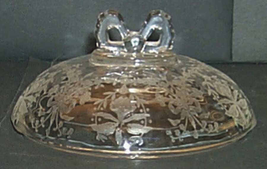 Orchid Lid for Bow Knot Candy Dish by Heisey-1
