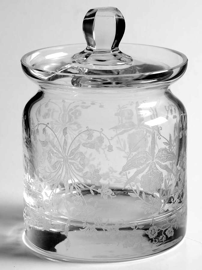 Orchid Marmalade & Lid by Heisey-1