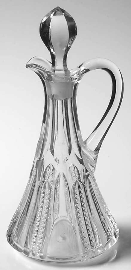Panelled Cane Oil Cruet & Stopper by Heisey-1