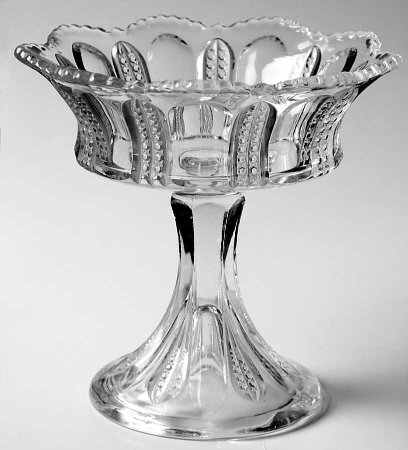 Panelled Cane Round Compote (Height X Width) by Heisey-1