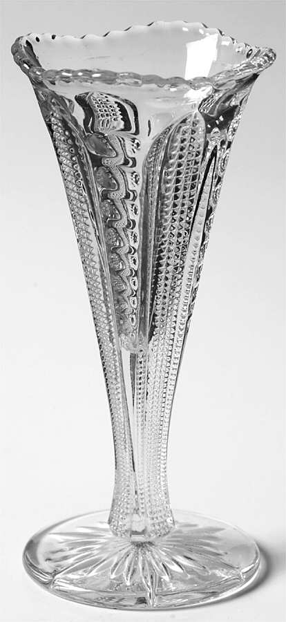 Punty & Diamond Point 6" Flared Bud Vase by Heisey-1