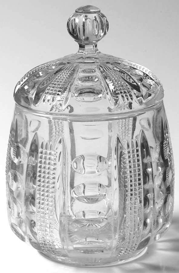 Punty & Diamond Point Sugar Bowl & Lid by Heisey-1