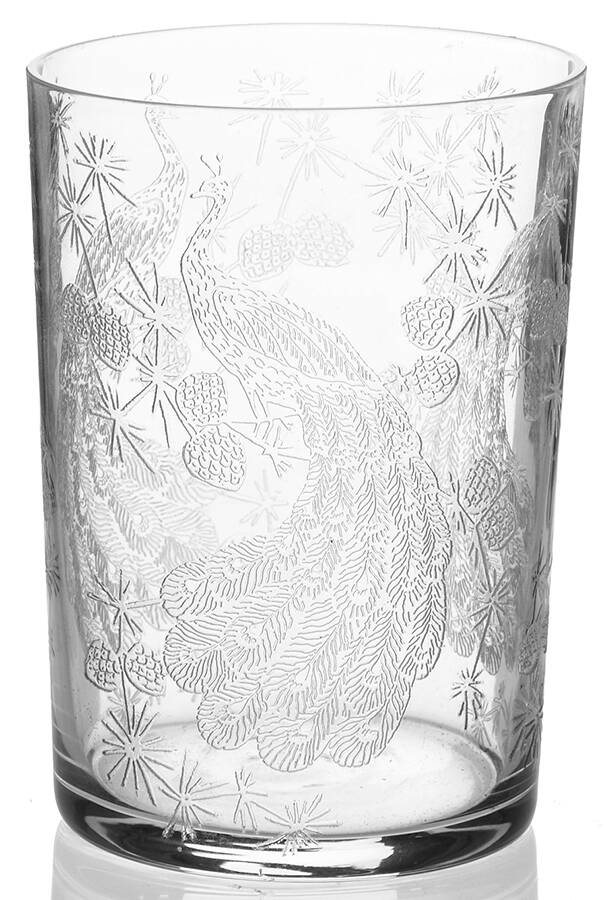 Peacock Clear 8 Oz Flat Tumbler by Heisey-1