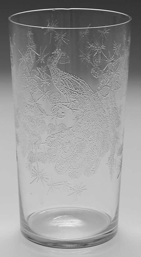 Peacock Clear 12 Oz Flat Tumbler by Heisey-1
