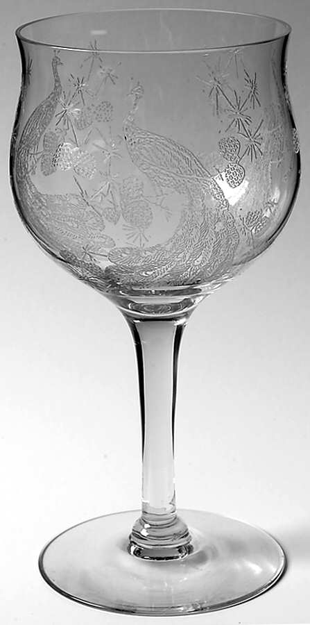 Peacock Clear Tall Water Goblet by Heisey-1