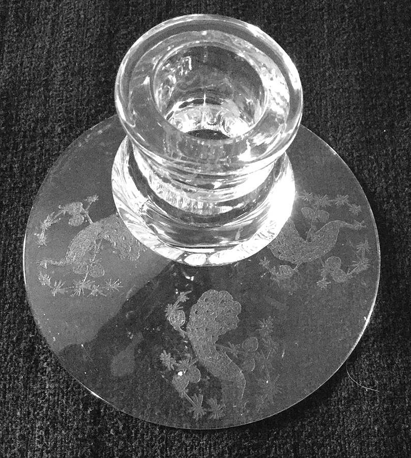 Peacock Clear 3" Single Light Candlestick by Heisey-1