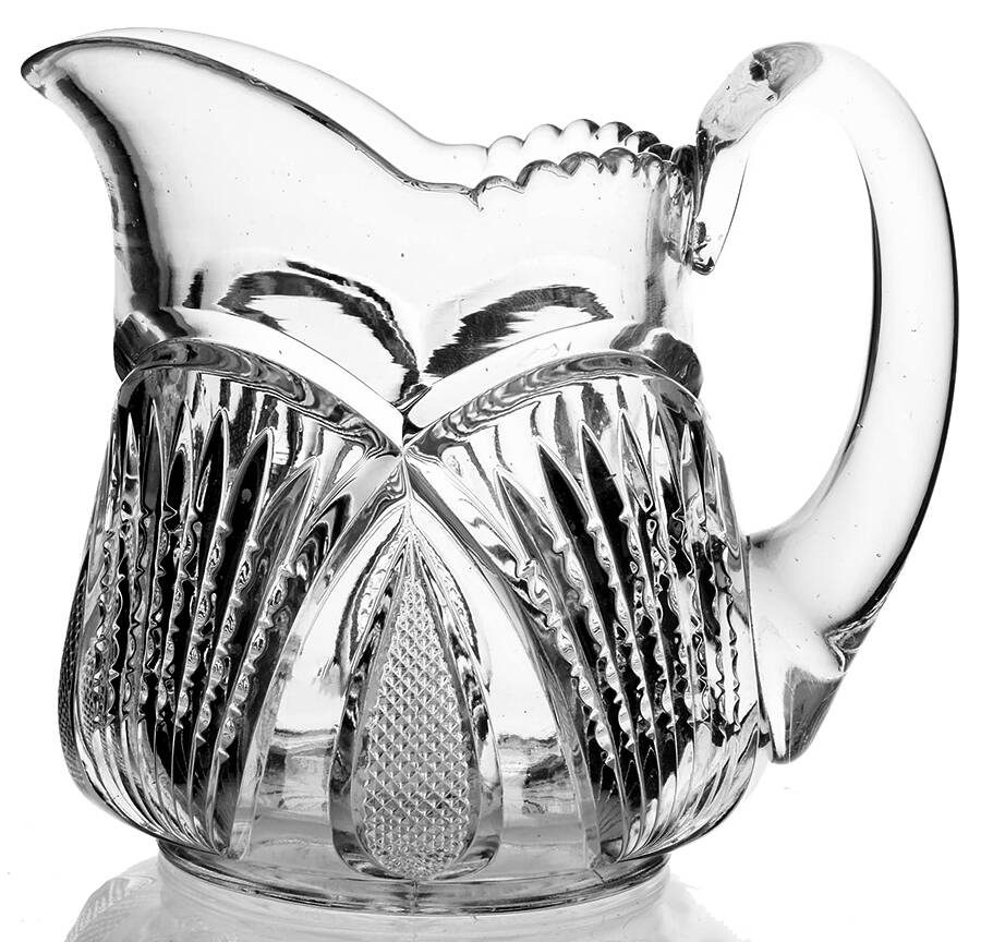 Pineapple and Fan Clear 36 Oz Jug by Heisey-1