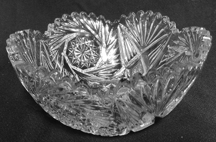 Pinwheel and Fan Clear 8" Nappy by Heisey-1