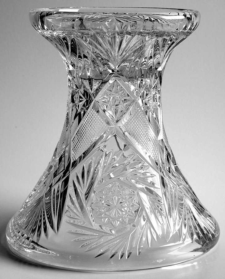 Pinwheel and Fan Clear Punch Bowl Stand by Heisey-1