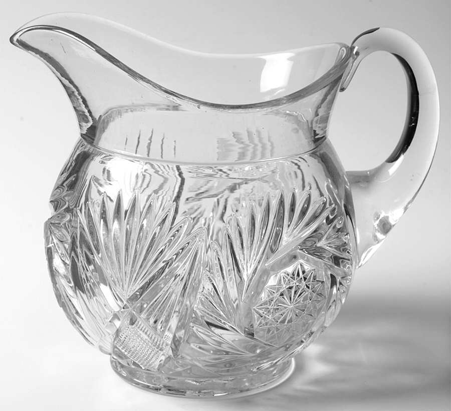 Pinwheel and Fan Clear 56 Oz Pitcher by Heisey-1