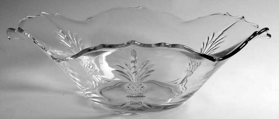 Plantation Pressed Large Crimped Bowl by Heisey-1