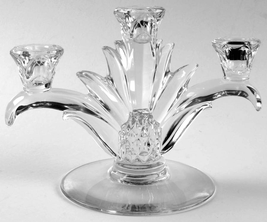 Plantation Pressed 3 Light Candlestick by Heisey-1