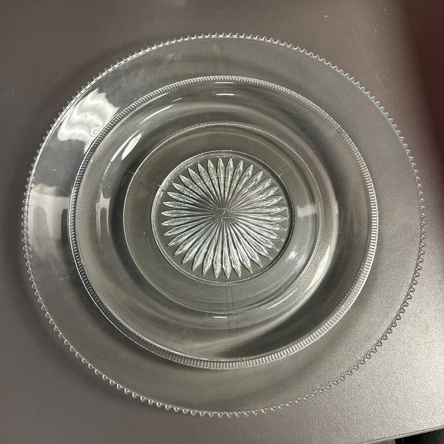 Plain Band Clear 12" Chop Plate by Heisey-1