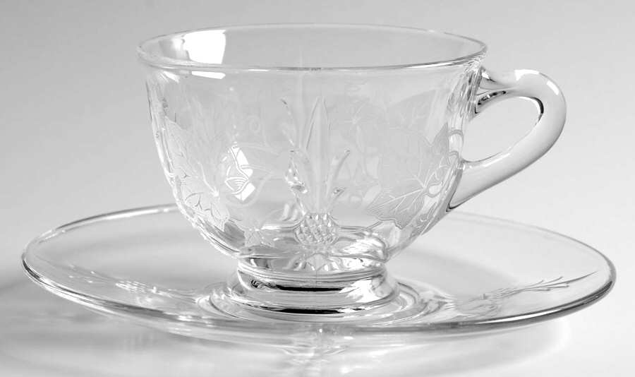 Plantation Ivy Cup & Saucer Set by Heisey-1
