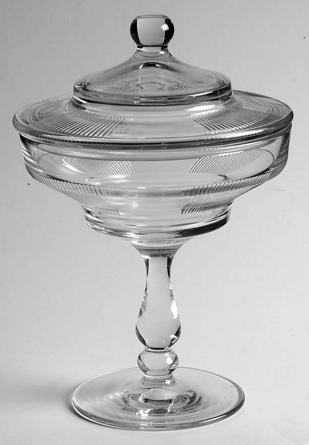 Pleat & Panel 8" Compote & Lid by Heisey-1