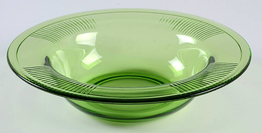 Pleat and Panel Moongleam Green Cereal Bowl by Heisey-1
