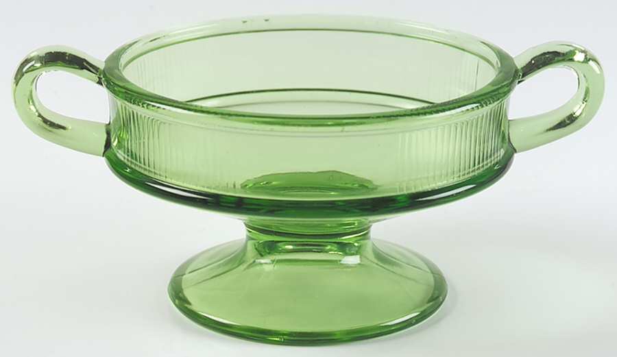 Pleat and Panel Moongleam Green Open Footed Marmalade by Heisey-1