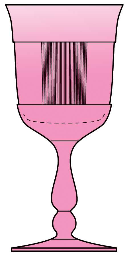 Pleat and Panel Flamingo Pink Water Goblet by Heisey-1