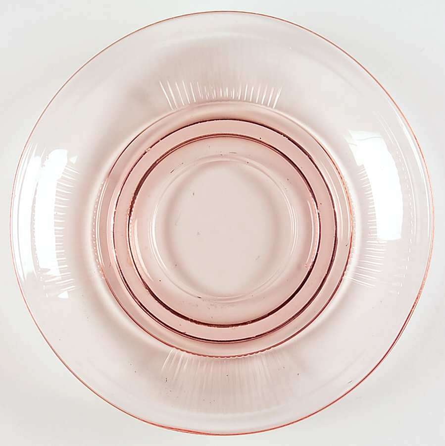 Pleat and Panel Flamingo Pink Saucer Only by Heisey-1