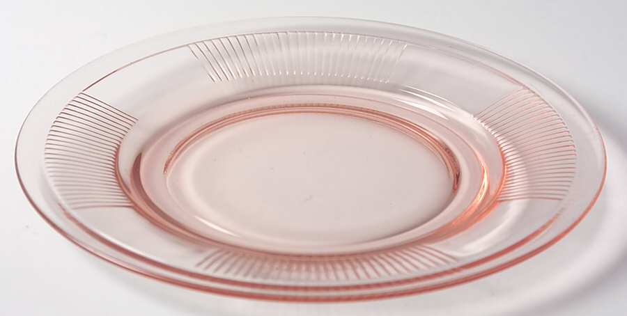 Pleat and Panel Flamingo Pink 7" Salad Plate by Heisey-1