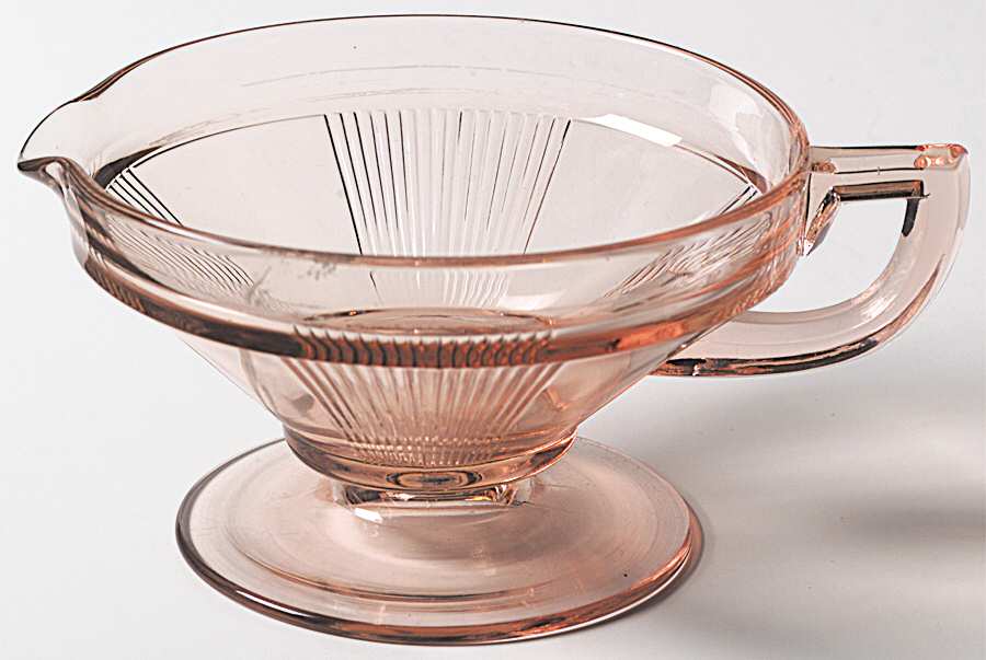 Pleat and Panel Flamingo Pink Creamer by Heisey-1