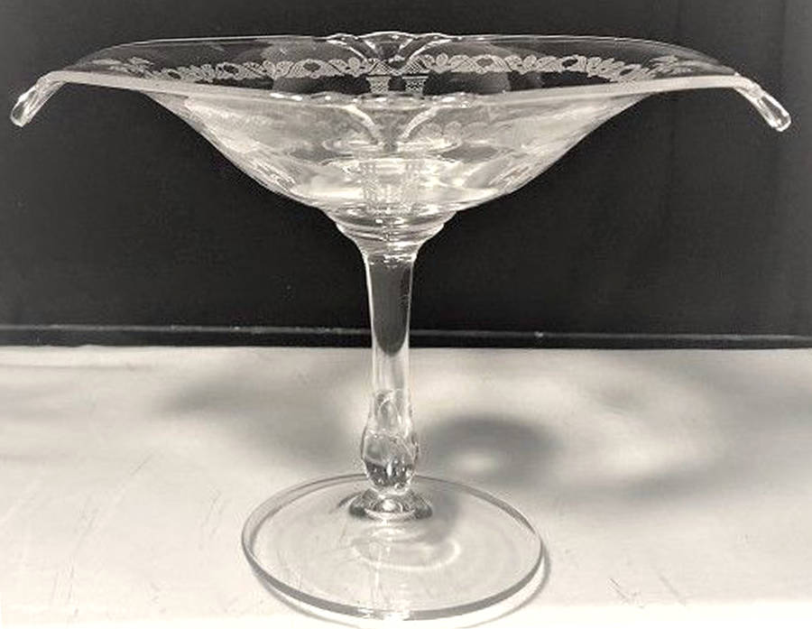 Pompeii Clear Oval Compote (Height X Width) by Heisey-1