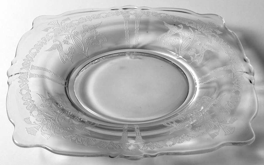 Pompeii Clear Square Bread & Butter Plate by Heisey-1