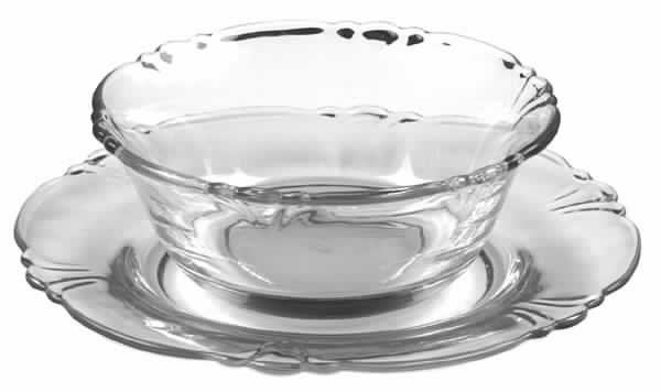 Queen Anne Clear (Line 1509) Finger Bowl & Underplate by Heisey-1
