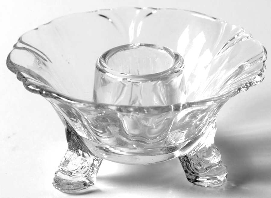 Queen Anne Clear (Line 1509) 1" 3 Toed Candleholder by Heisey-1