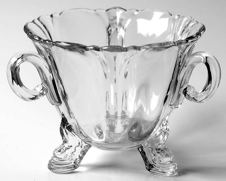 Queen Anne Clear (Line 1509) Open Sugar by Heisey-1