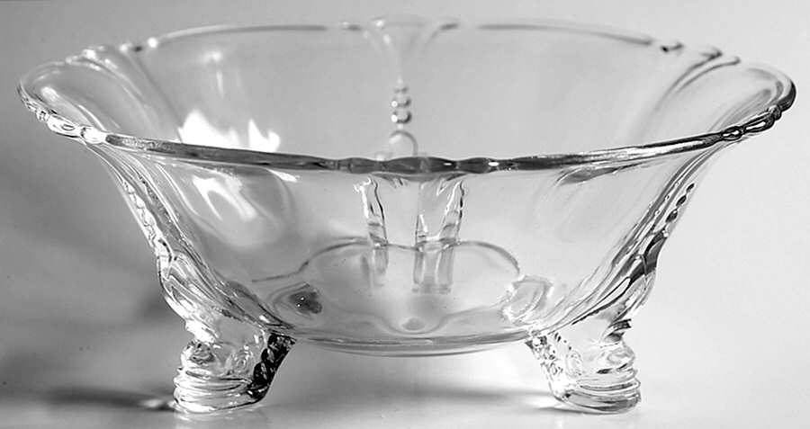 Queen Anne Clear (Line 1509) 7" Dolphin 3 Toed Nappy by Heisey-1