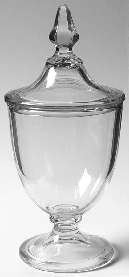 Revere Clear (Non Optic) 1/2 Lb Candy Jar & Lid by Heisey-1