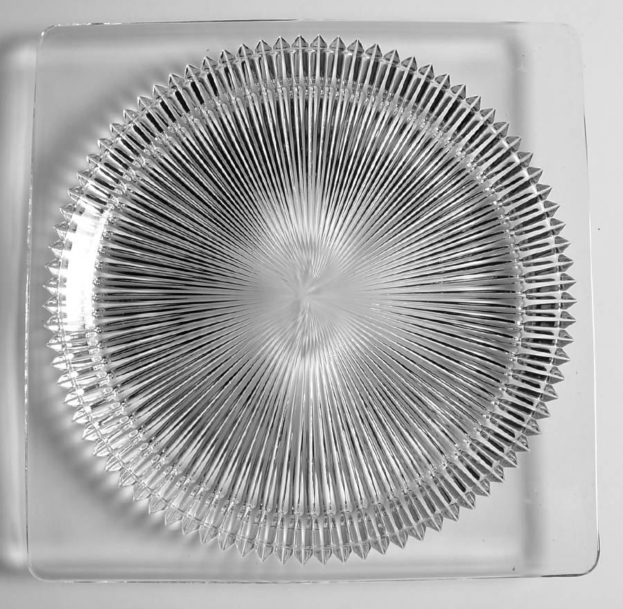 Ridgeleigh (Heavy Pressed Patt) Square Dinner Plate by Heisey-1