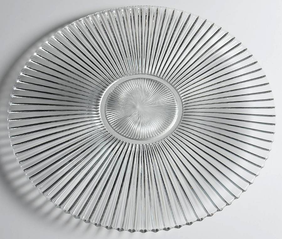 Ridgeleigh (Heavy Pressed Patt) 13" Sandwich Plate by Heisey-1