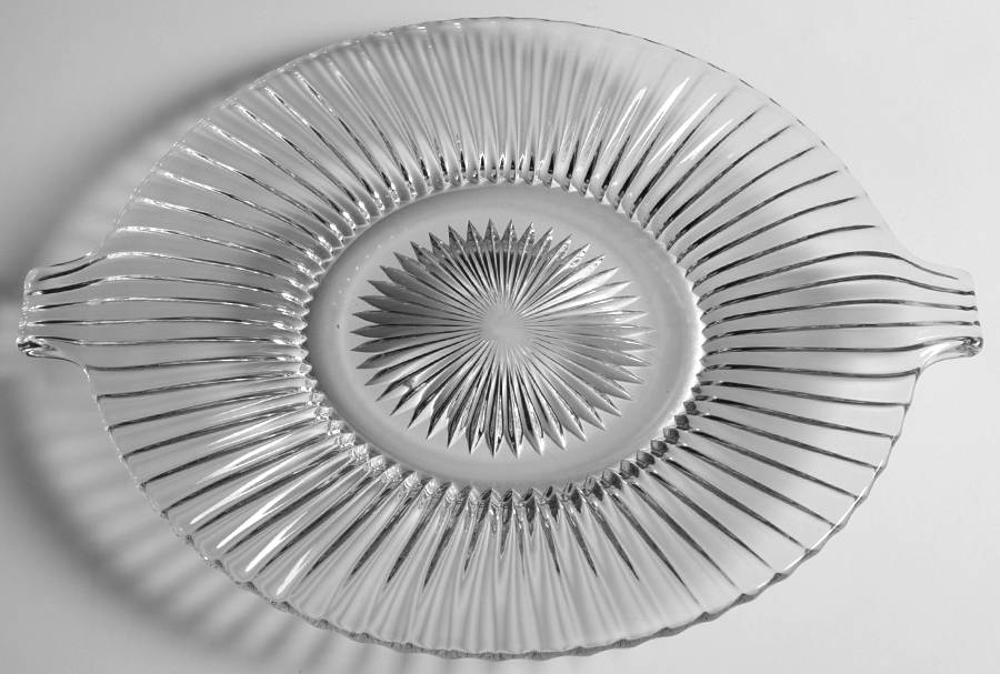 Ridgeleigh (Heavy Pressed Patt) Handled Cake Plate by Heisey-1