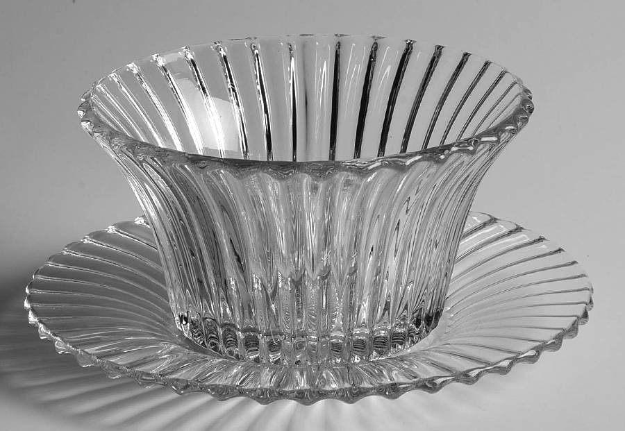 Ridgeleigh (Heavy Pressed Patt) Mayonnaise Bowl and Underplate by Heisey-1
