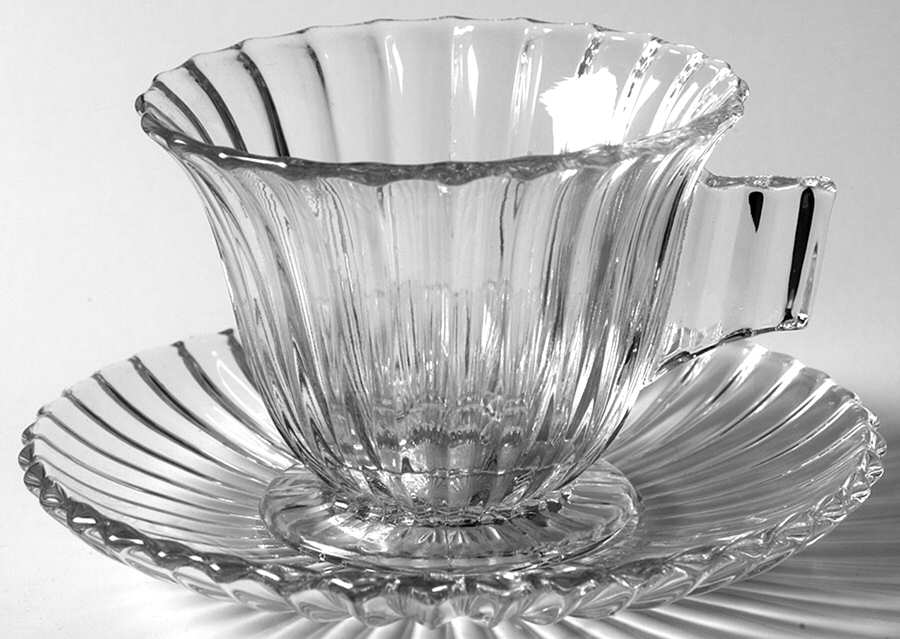 Ridgeleigh (Heavy Pressed Patt) Cup & Saucer Set by Heisey-1