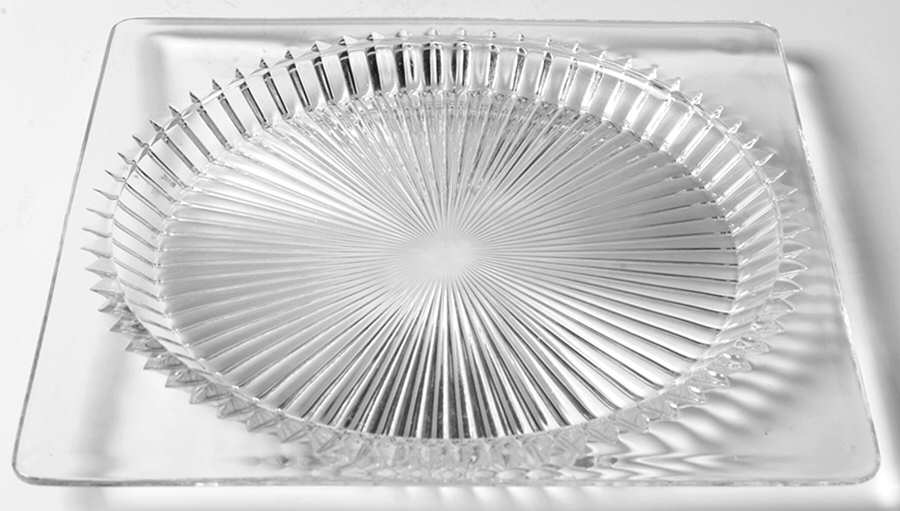 Ridgeleigh (Heavy Pressed Patt) 8" Square Plate by Heisey-1
