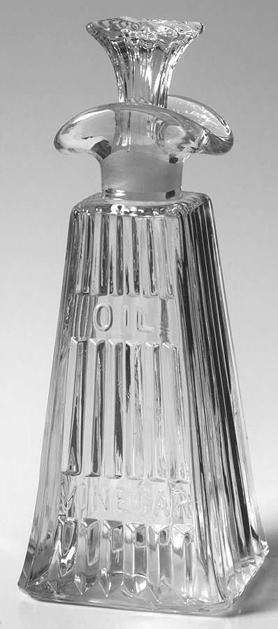 Ridgeleigh (Heavy Pressed Patt) Salad Dressing Bottle & Stopper by Heisey-1
