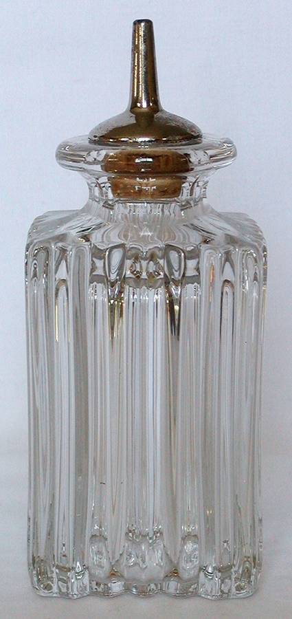 Ridgeleigh (Heavy Pressed Patt) Plain Bitters Bottle & Metal Tube by Heisey-1