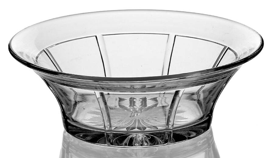 Rib and Panel Clear (Stem 411) 5" Nappy by Heisey-1