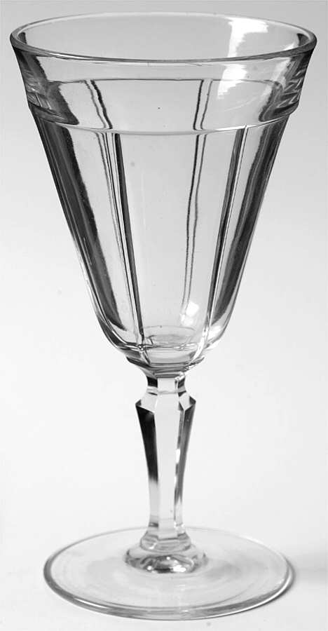 Rib and Panel Clear (Stem 411) Water Goblet by Heisey-1