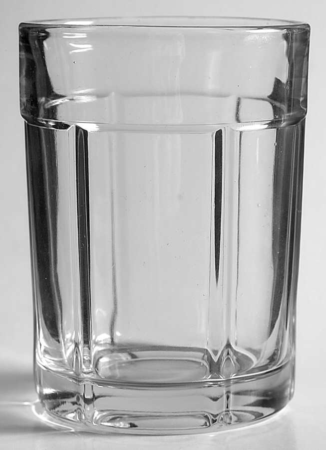Rib and Panel Clear (Stem 411) 8 Oz Flat Tumbler by Heisey-1