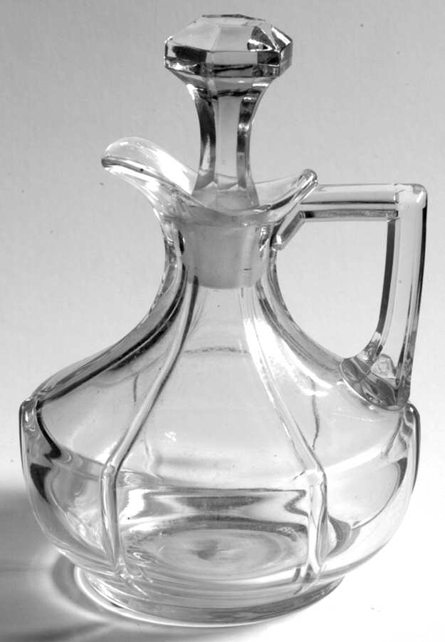 Rib and Panel Clear (Stem 411) 4 Oz Cruet & Stopper by Heisey-1