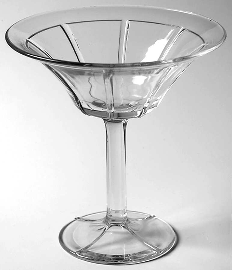 Rib and Panel Clear (Stem 411) Round Compote (Height X Width) by Heisey-1