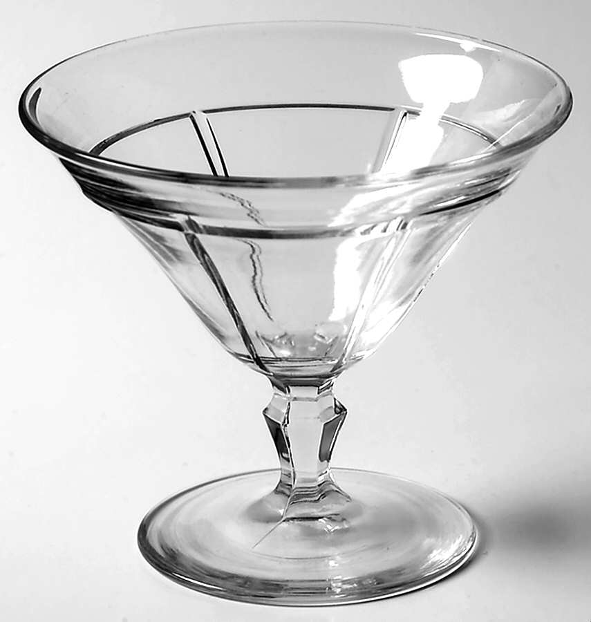 Rib and Panel Clear (Stem 411) Low Sherbet by Heisey-1