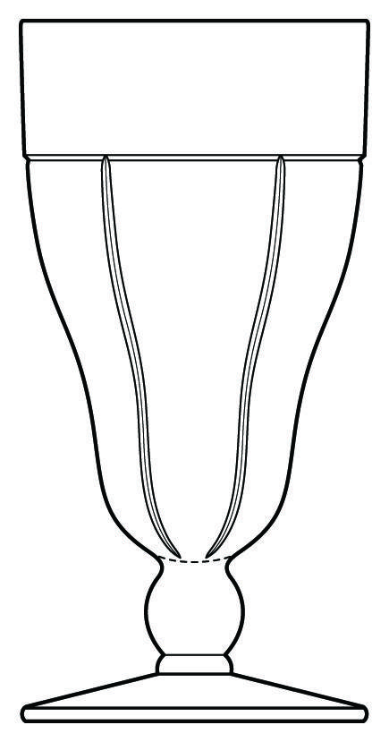 Rib and Panel Clear (Stem 412) Water Goblet by Heisey-1