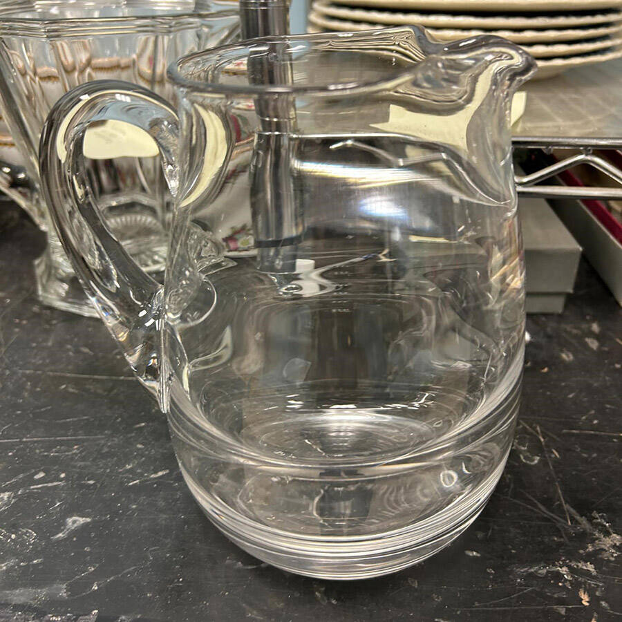 Saturn Clear 70 Oz Pticher by Heisey-1