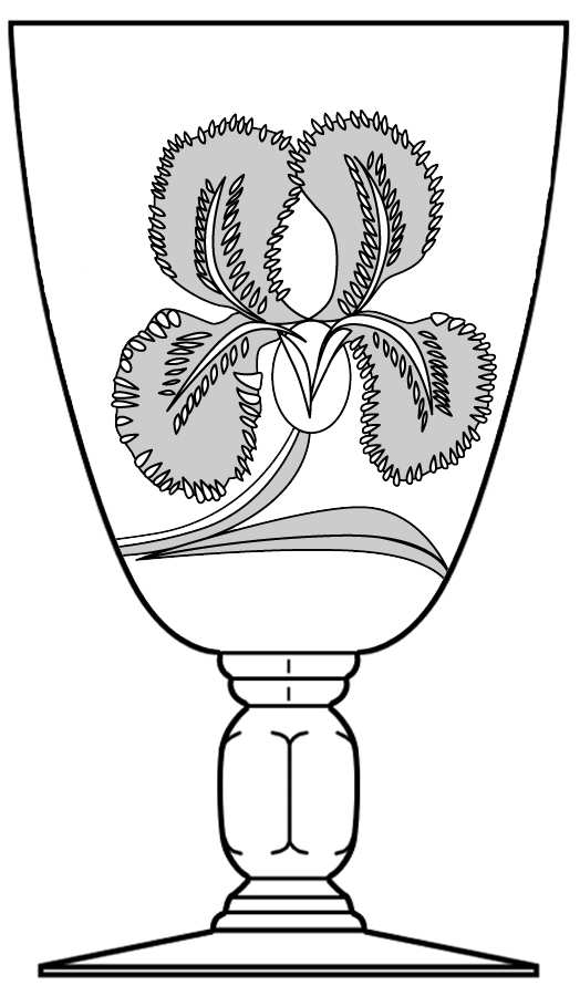Silver Iris Water Goblet by Heisey-1