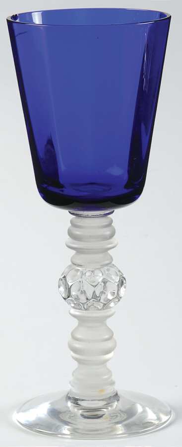 Spanish Cobalt Blue (Clear Stem) Claret Wine by Heisey-1